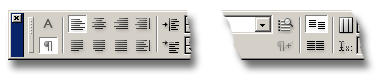 La paleta de Barra de control en InDesign CS2.