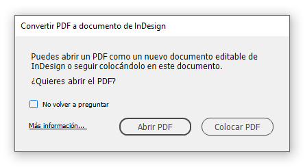 Cómo abrir un PDF en Adobe InDesign.