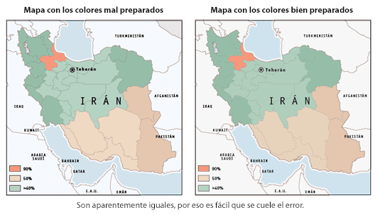Aquí podemos ver algunos de los fallos de los colores de los dos mapas.