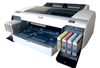 Una impresora capaz de hacer pruebas de color.