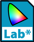 Icono de espacio de color CIELAB.